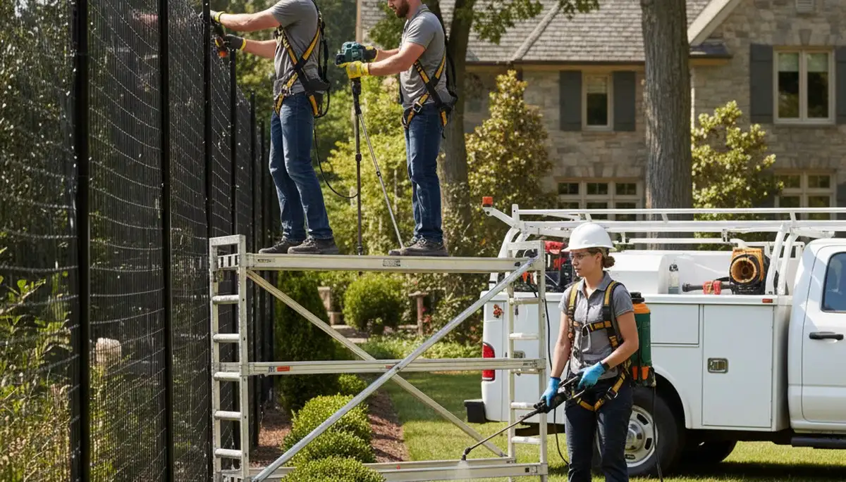 Philadelphia, PA arborist installing deer deterrent protection for trees and gardens