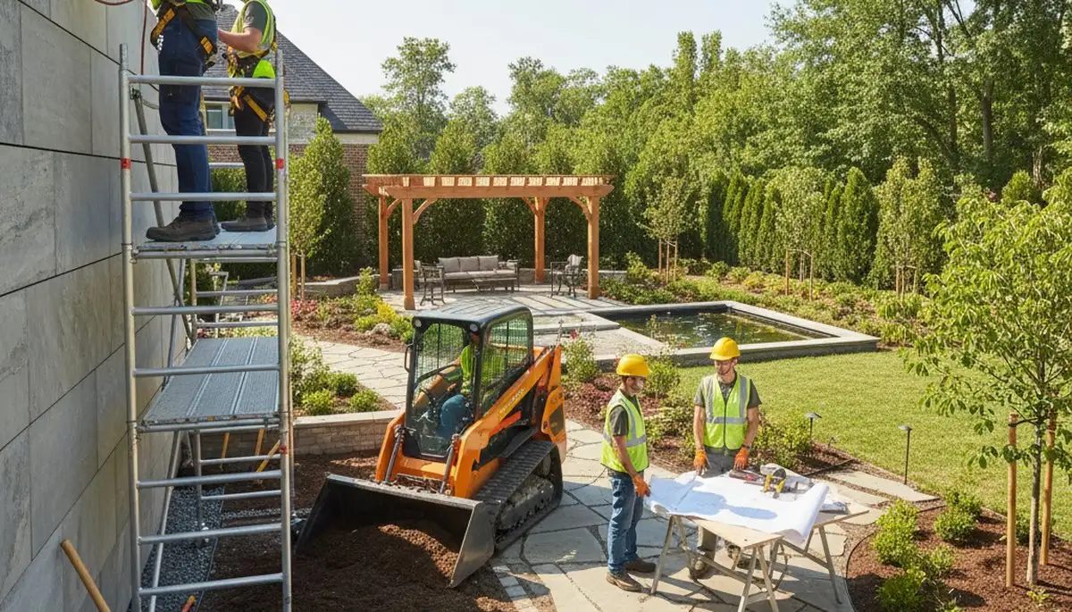 Philadelphia, PA arborist planning landscape design around trees for a residential property