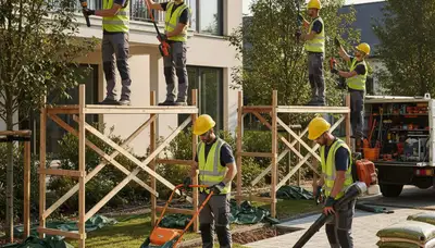 Philadelphia, PA tree service crew providing professional landscaping and tree care for local properties