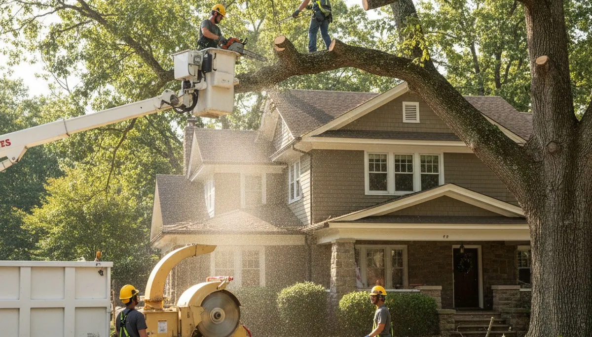 Tree service crew removing a tree in Philadelphia, PA