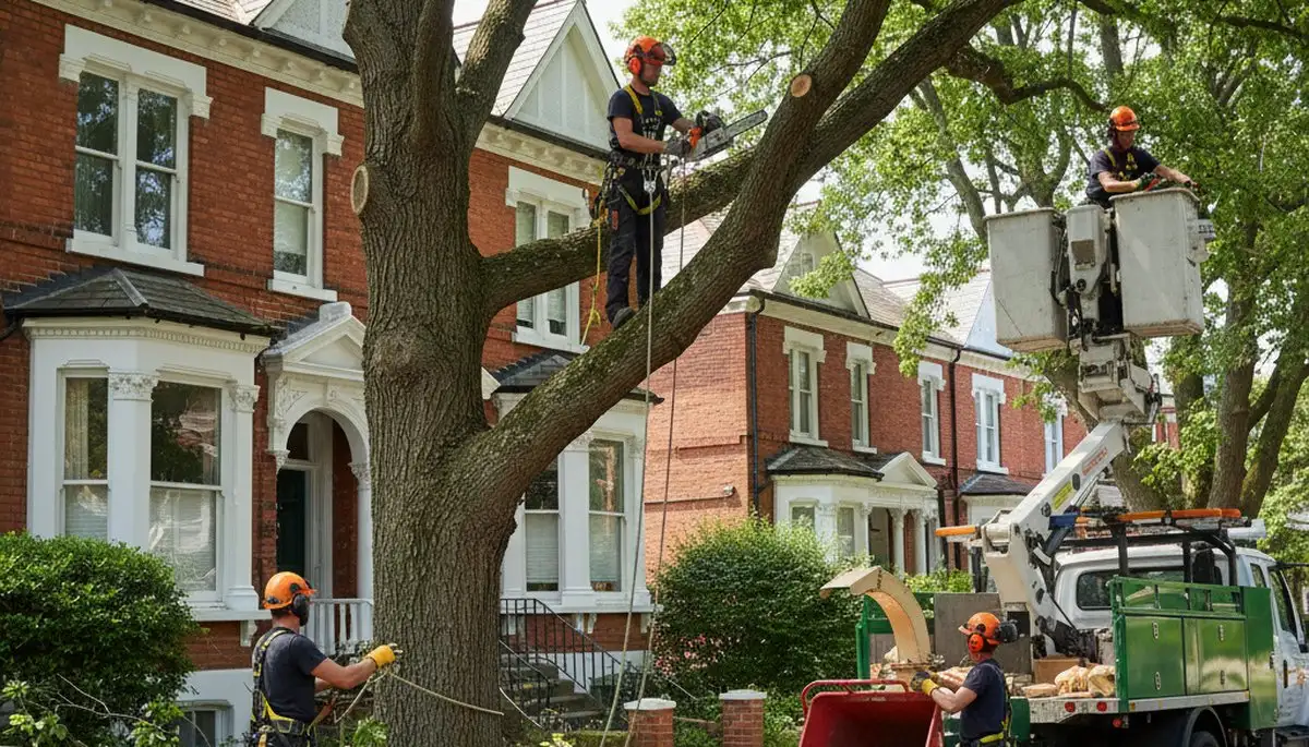 Tree service crew removing a tree in Philadelphia, PA