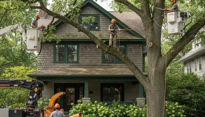 Tree service team in Philadelphia, PA providing professional tree removal and cleanup
