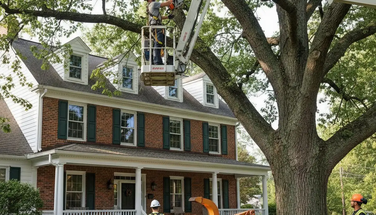 Philadelphia, PA tree service crew removing a tree for safe residential property care