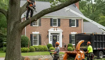 Tree service crew removing a tree in Philadelphia, PA