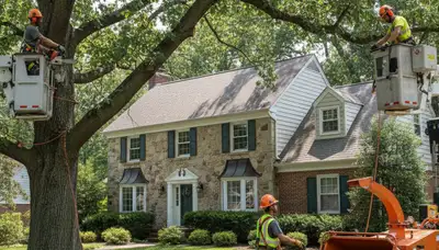 Tree service crew in Philadelphia, PA providing safe tree removal and trimming