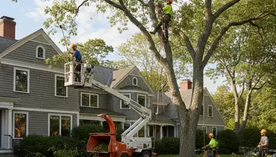 Tree service crew in Philadelphia, PA providing professional tree removal and trimming services