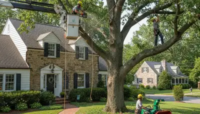 Tree service crew in Philadelphia, PA providing professional tree removal and trimming