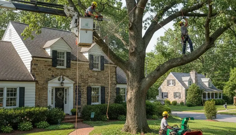 Tree service crew in Philadelphia, PA providing professional tree removal and trimming