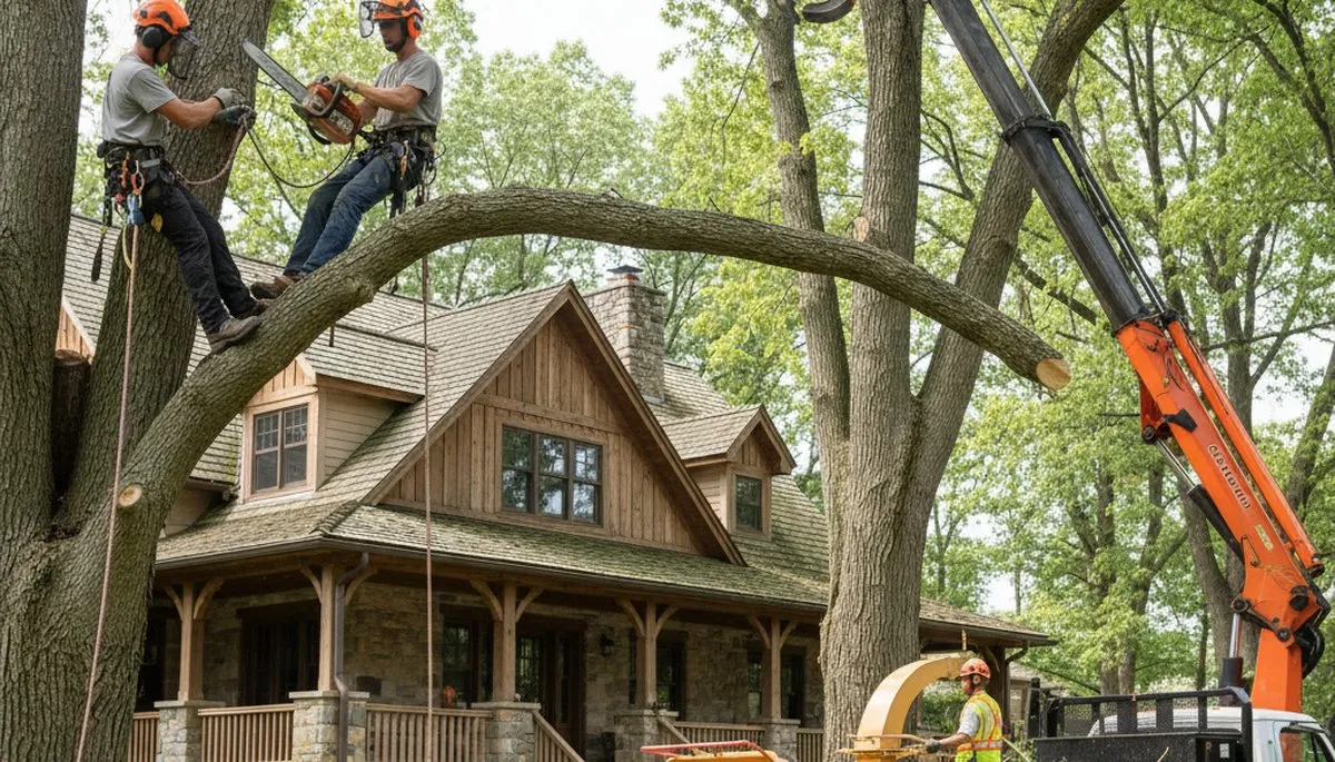 Tree service crew removing a tree in Philadelphia, PA