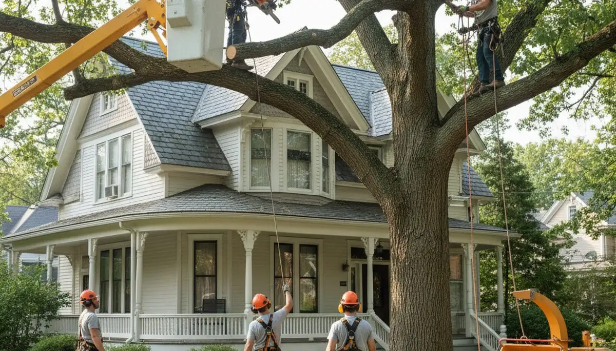 Tree service crew in Philadelphia, PA providing professional tree removal and trimming services