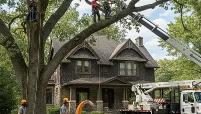 Tree service crew removing a tree in Philadelphia, PA