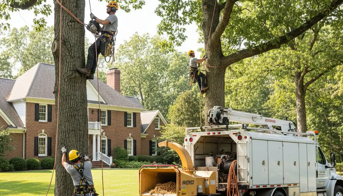 Tree service crew removing a tree in Philadelphia, PA
