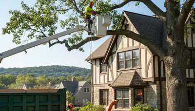 Tree service crew in Philadelphia, PA providing professional tree removal and trimming services