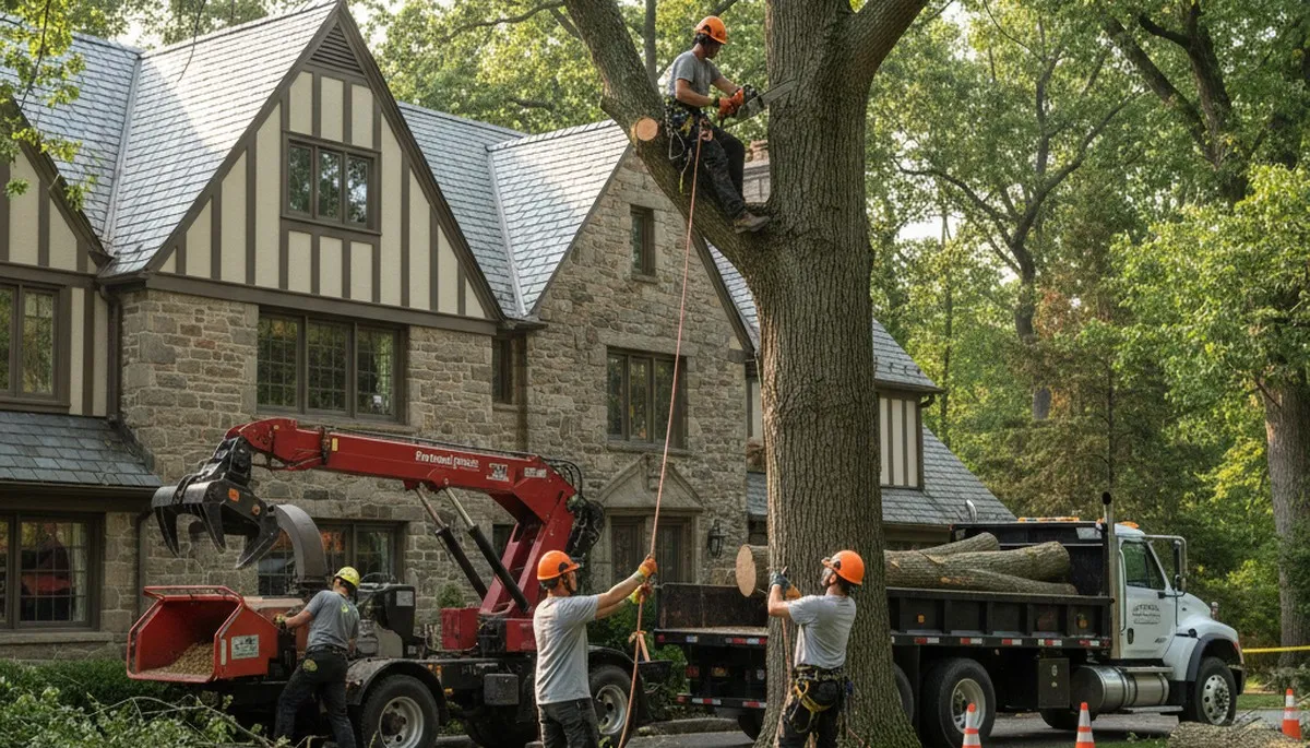 Tree service crew in Philadelphia, PA handling professional tree removal and cleanup
